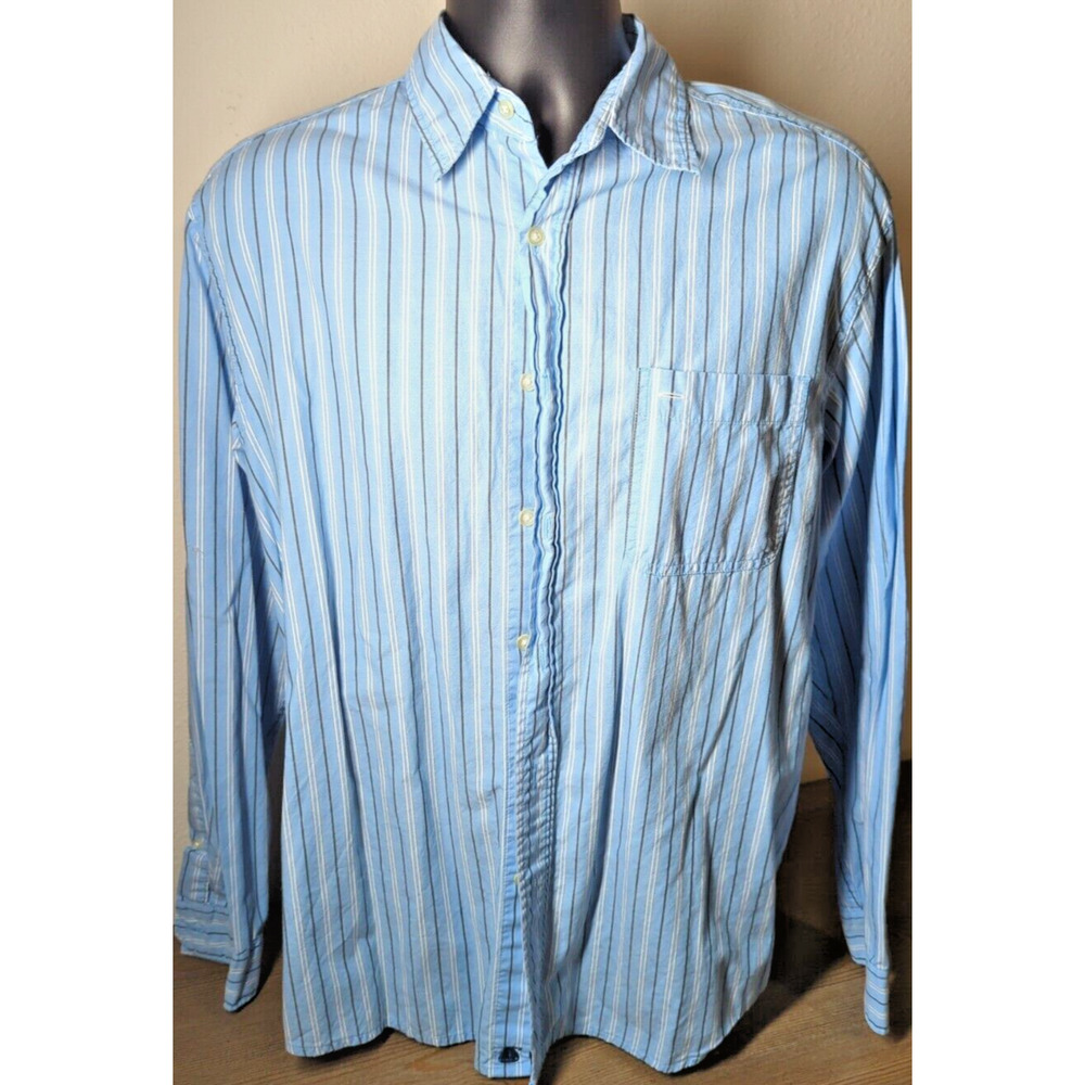 Wrangler Jean Co. #47 Casual Button Up Cotton Shirt Light Blue Size Large